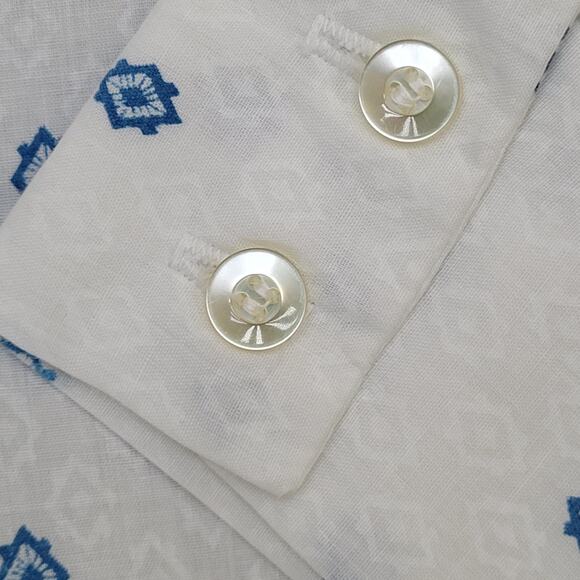 Vintage 80s Disco Hippie Shirt Women Large 20x25 Polka-Dot - Picture 4 of 10